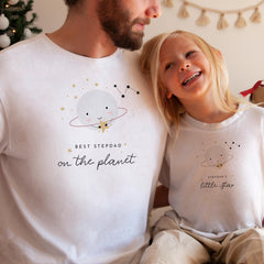 Stepdad's little star Father's Day Outfit for baby or kids Gift for Best Stepdad on the Planet Matching Design Keepsake Outfit for Him