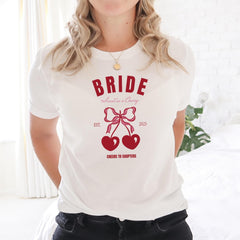 Sweet as a Cherry Bridal Party T-Shirt Bride Bridesmaid Maid of Honour Mother of the Bride or Groom Hen Party Matching Tee Hen Weekend