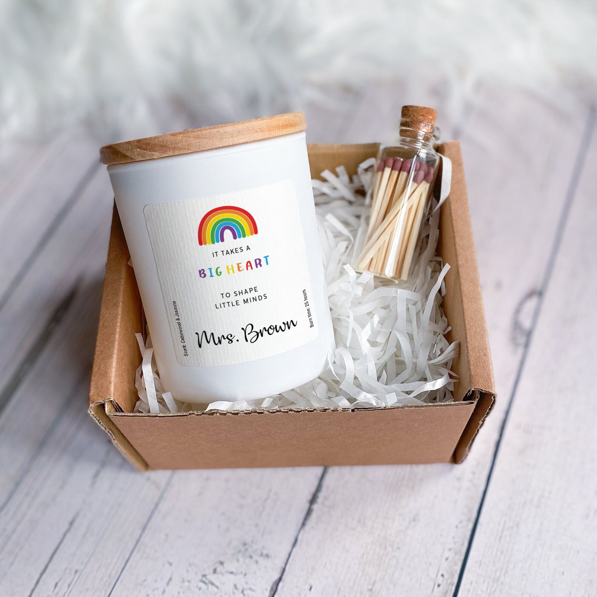 Teacher Soy Wax Scented Candle, It Takes a Big Heart to Help Shape Little Minds Gift