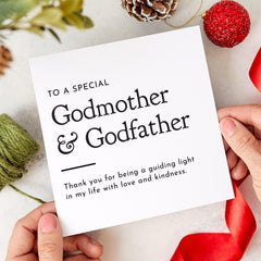 Thank You Card for Godmother and Godfather Minimalist Design Christening Baptism Appreciation Keepsake for Special Godparents