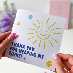 Thank You Card for Teacher Colourful Sunshine Appreciation Card for Teacher End of Term Card