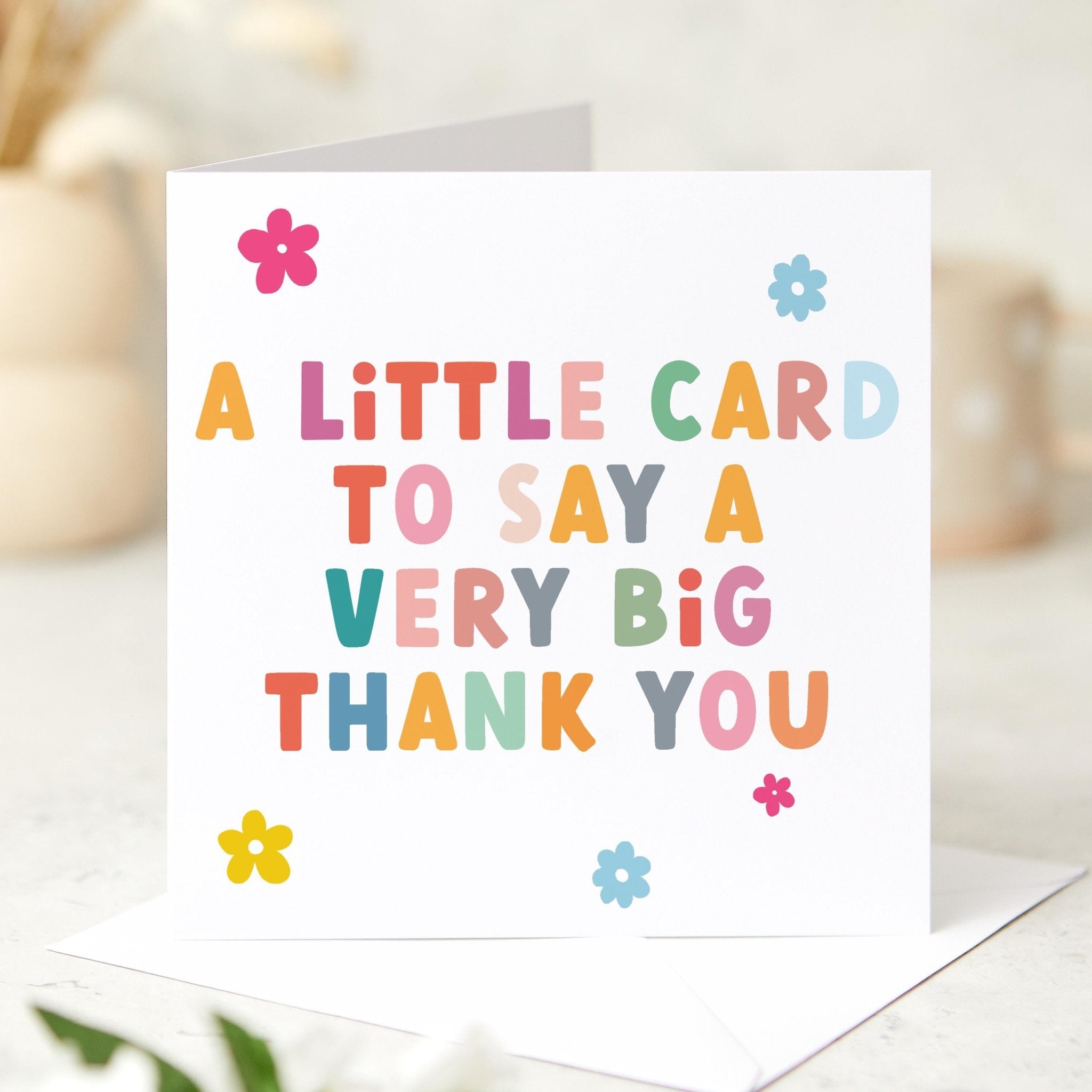 Thank You Card for Teacher Doctor Nurse Friend Boss or Colleague Colourful Bright and Cheerful Appreciation Card for Her or Him