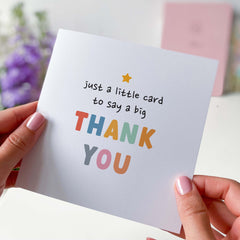 Thank You Card Just A Little Card To Say A Very Big Thank You Gift Card For Teacher Friend Her Him Appreciation Gift Card For Nurse Doctor