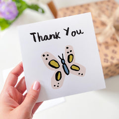 Thank You Card With Cute Little Butterfly Very Big Thank You Gift Card For Friends Her Him Kids Appreciation Thank You Card For Everything