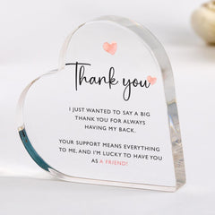 Thank You Gift for Her Him Acrylic Heart Plaque Teacher Nurse Doctor Mum Nanny Appreciation Keepsake Friend Colleague, Mentor