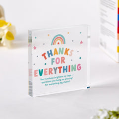 Thank You Gift for Teacher Mentor Friend Mum Nurse Doctor Appreciation Keepsake for End of Year Term Graduation or Retirement Acrylic Plaque