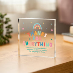 Thank You Gift for Teacher Mentor Friend Mum Nurse Doctor Appreciation Keepsake for End of Year Term Graduation or Retirement Acrylic Plaque