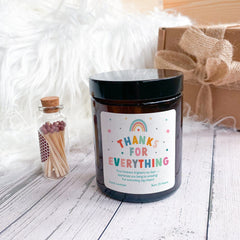 Thanks For Everything Candle With Your Text Includes Gift Box & Matches Gift For Her Him Mum Nanny Friend Nurse Doctor