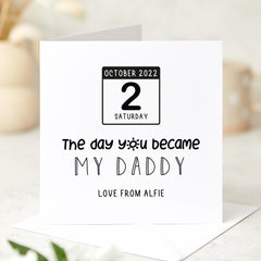 The Day You Became My Daddy Card Personalised First Father’s Day Gift from Baby Custom Date Keepsake for New Dad Memory Card Dad's Birthday