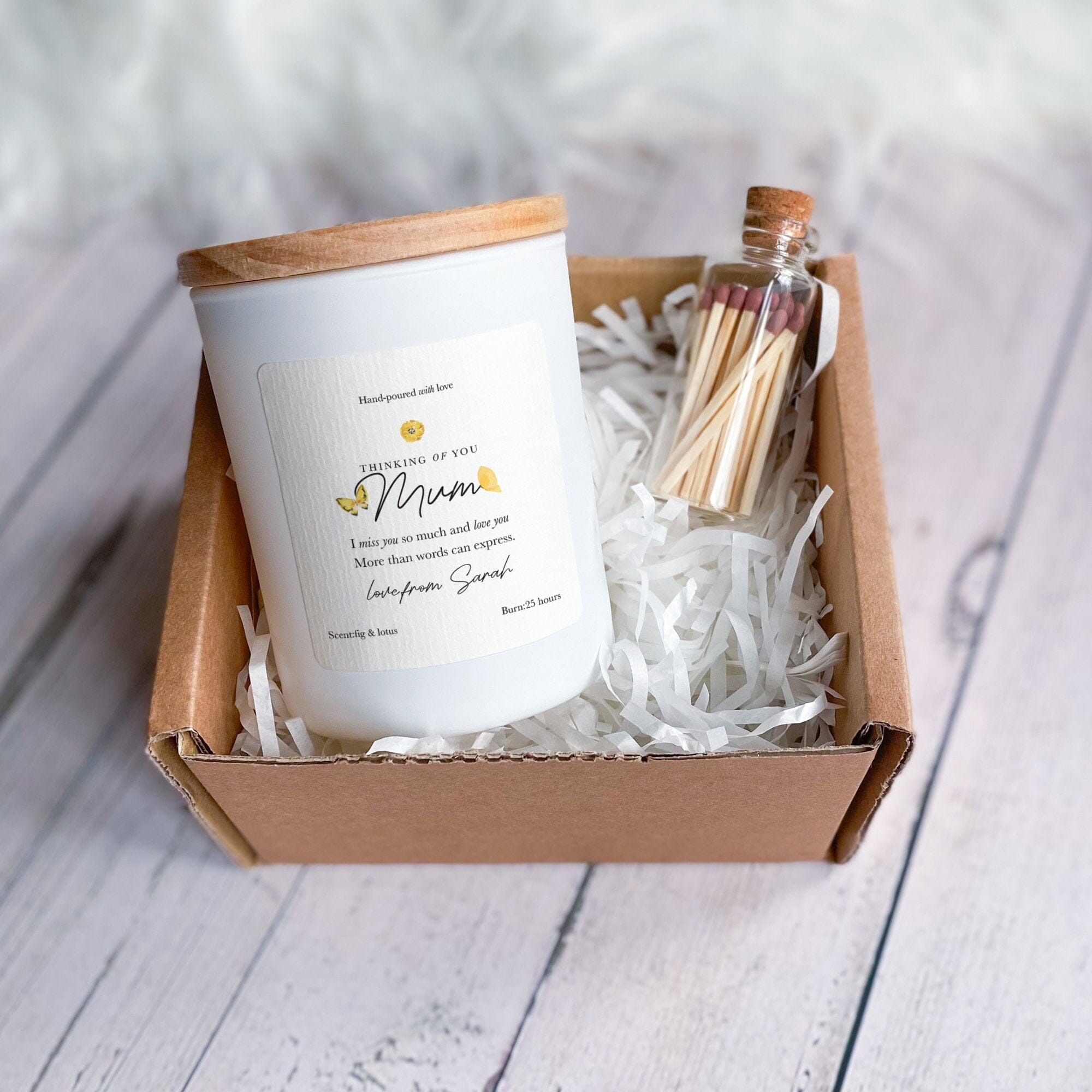 Thinking You Candle Gift Box Her Him Personalised Gift Thinking You Gifts Gift Friend Get Well Soon Sympathy
