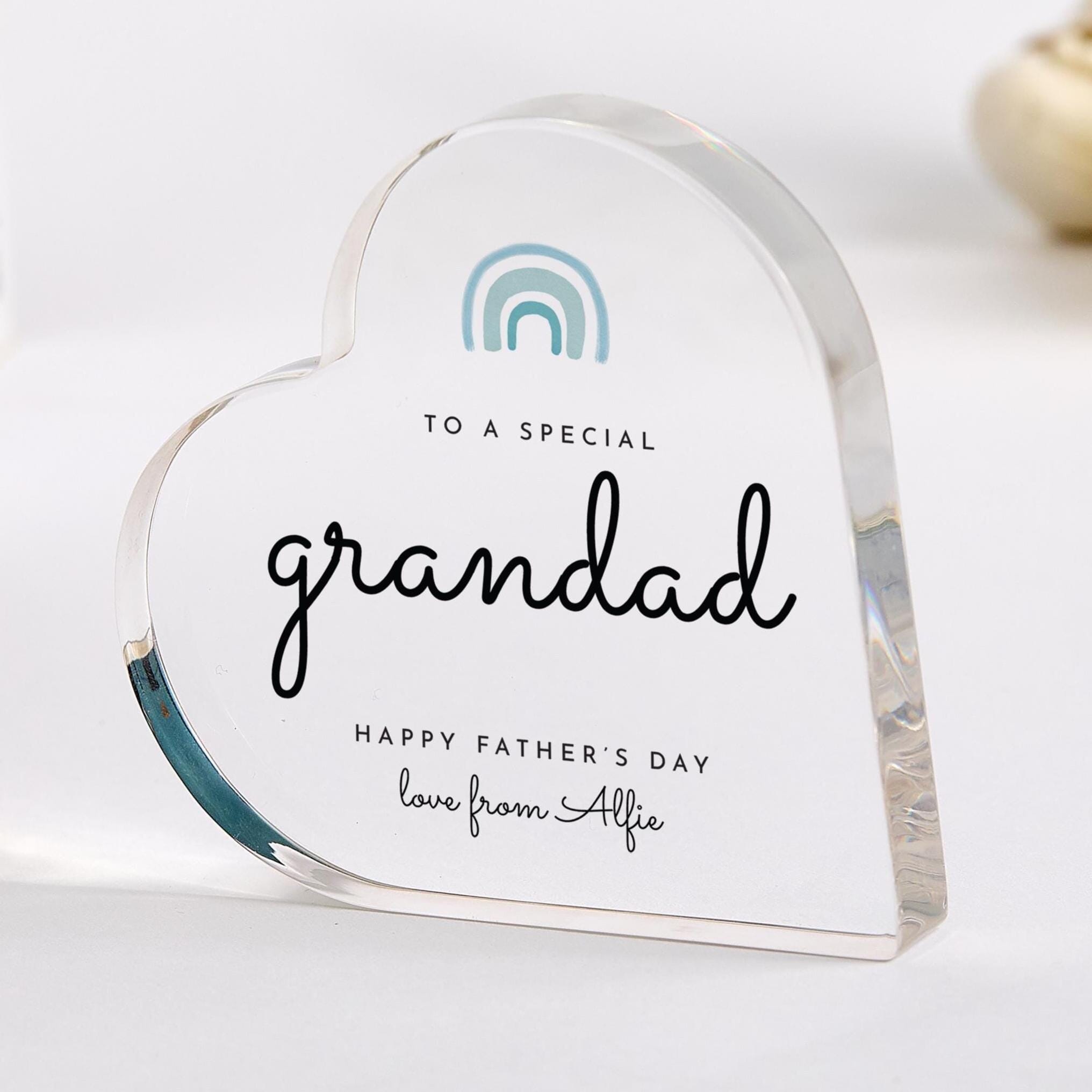 To a Special Grandad Personalised Father's Day Acrylic Plaque Modern Rainbow Gift for Grandad or Grandad to be First Fathers Day Keepsake