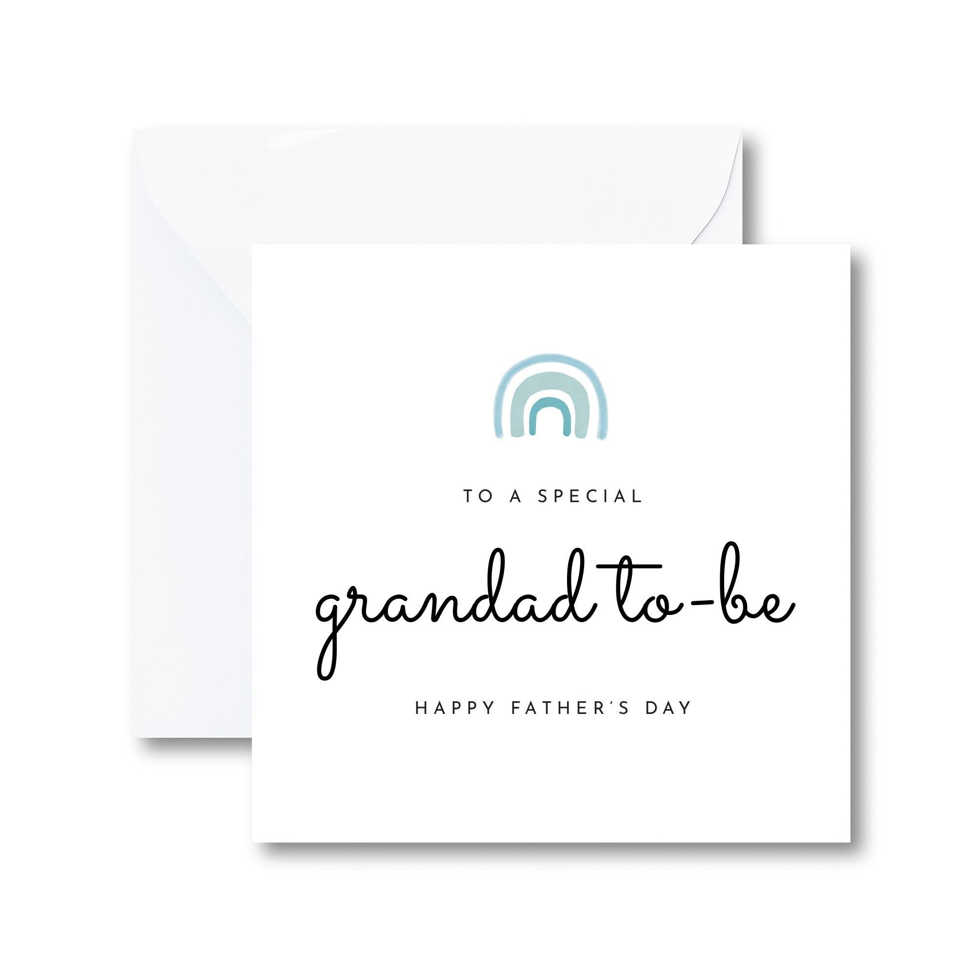 To a special grandad to - be Personalised Father’s Day Card for grandpa to be Rainbow Gift from the baby bump First Fathers Day Keepsake