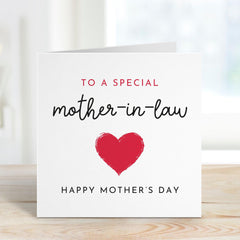 To A Special Mother - In - Law Mother’s Day Card Greetings Card for Mother in Law Keepsake from daughter in law Gift Card Happy Mothers Day