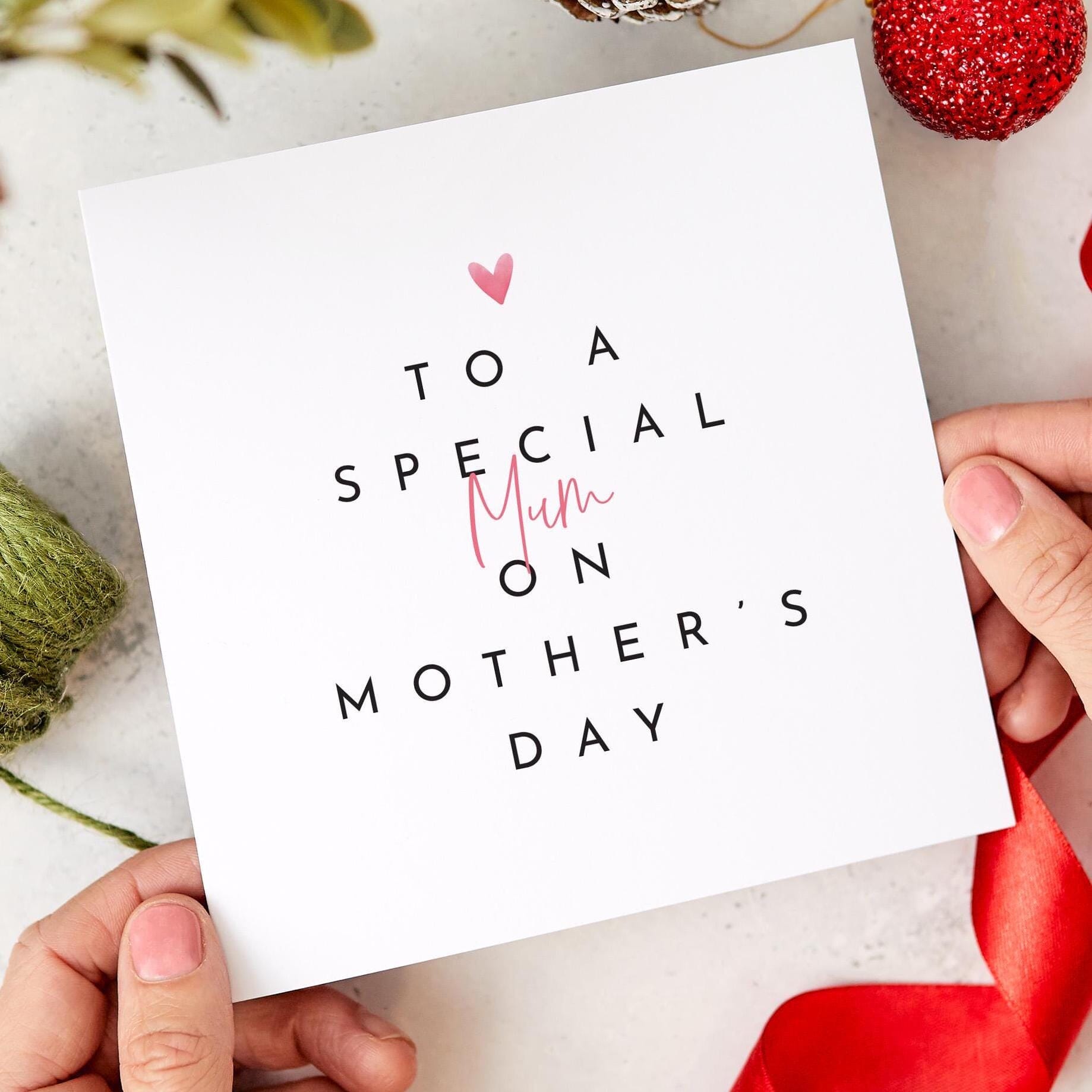 To a Special Mum on Mother's Day Elegant Heartfelt Card Thoughtful Gift for a Loving Mum Minimalist Touch of Love On Mothers Day Gift Mum