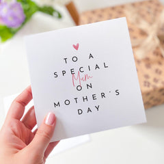 To a Special Mum on Mother's Day Elegant Heartfelt Card Thoughtful Gift for a Loving Mum Minimalist Touch of Love On Mothers Day Gift Mum