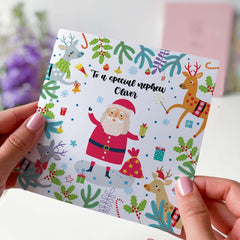 To A Special Nephew Christmas Card For Kids Santa Claus Personalised Xmas Gift Card For Nephew First Christmas As My Nephew