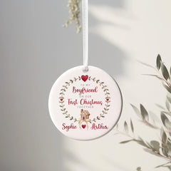 To my Boyfriend Christmas Ornament with names Christmas Gift Personalised Our First Christmas together Boyfriend or Girlfriend 1st Xmas