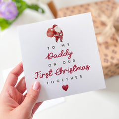 To My Daddy On Our First Christmas Together Card New Dad 1St Xmas Gift Card With Santa Claus Design For Dada Daddy To The Best Dad