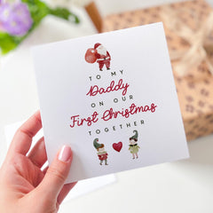 To My Daddy On Our First Christmas Together Card Special Dad Christmas Gift Card Santa Claus 1St Xmas Card For Dad New Daddy Christmas Card