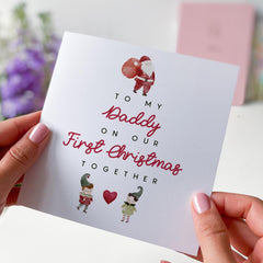 To My Daddy On Our First Christmas Together Card Special Dad Christmas Gift Card Santa Claus 1St Xmas Card For Dad New Daddy Christmas Card