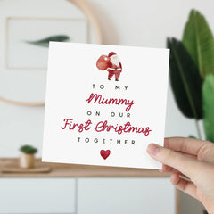 To My Mummy On Our First Christmas Together Card New Mum Gift Card With Santa Claus 1St Xmas Card As My Mum Mummy To Best Mum