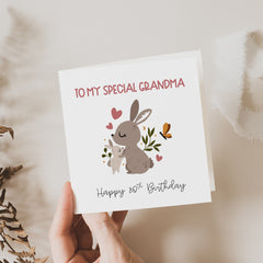 To My Special Grandma Birthday Card Grandma's Birthday Happy Birthday Grandma Cute Rabbit Bunny