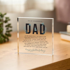 To My Wonderful Dad Acrylic Plaque Father's Day Gift Poem Keepsake Thoughtful Gift for Daddy Heartfelt Desktop Decoration for Father's Day