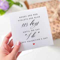 Valentines Day Card For Fiancee Bride Or Groom Future Husband Wife Engaged Personalised Wedding Countdown Card Until We Say I Do