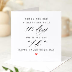 Valentines Day Card For Fiancee Bride Or Groom Future Husband Wife Engaged Personalised Wedding Countdown Card Until We Say I Do