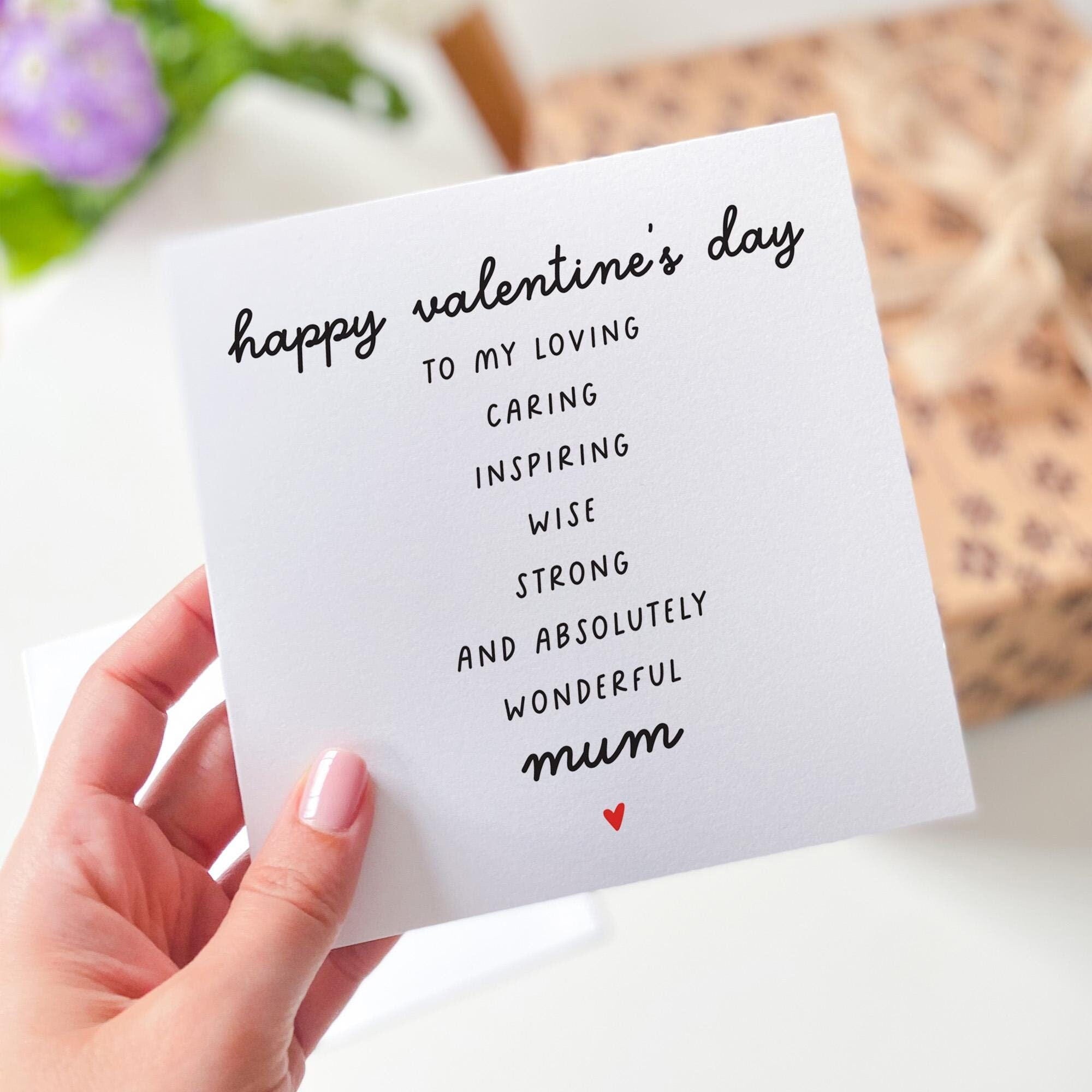 Valentine's Day Card for Mum Loving Caring Inspirational Gift for Mother Thoughtful Card for Mom Unique Valentines Day Gift Idea