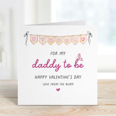 Valentine's Day Card For My Daddy-To-Be With Love From The Bump New Dad Gift First Valentines Card Our 1St Happy Valentine's Day Future Dad