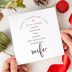Valentines Day Card for Wife Loving Caring Inspirational Gift for Her Thoughtful Romantic Card for Spouse Unique Valentines Gift Idea