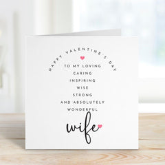 Valentines Day Card for Wife Loving Caring Inspirational Gift for Her Thoughtful Romantic Card for Spouse Unique Valentines Gift Idea