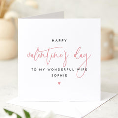 Valentine's Day Card for Wife Personalised Romantic Card for Her Custom Name Happy Valentines Day Card for Wonderful Wifey Thoughtful Gift