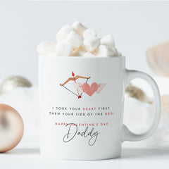 Valentine’s Mug for Daddy from Daughter Cute Coffee Cup Coaster Unique First Gift for Dad