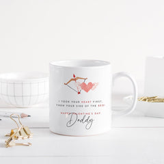 Valentine’s Mug for Daddy from Daughter Cute Coffee Cup Coaster Unique First Gift for Dad