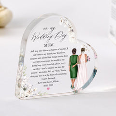 Wedding Day Gift for Mum Mother of the Bride Keepsake Heartfelt Thank You from Daughter Bride to Mum Wedding Appreciation Gift