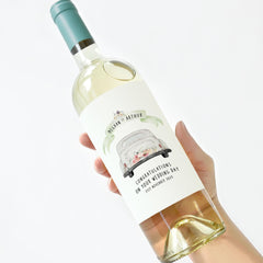 Wedding Day Wine Prosecco Bottle Sticker Personalised Label Gift for Couple Bride and Groom Custom Congratulations Wine Tag
