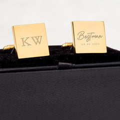 Wedding Gift for Best Man Custom Cufflinks with Initials and Date Personalised Wedding Role Keepsake for Best Man or Groomsman