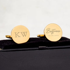 Wedding Gift for Best Man Custom Cufflinks with Initials and Date Personalised Wedding Role Keepsake for Best Man or Groomsman