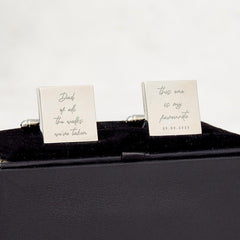 Wedding Gift for Dad Custom Cufflinks Father of the Bride or Groom Personalised Date Keepsake from Daughter or Son