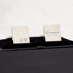 Wedding Gift for Groomsman Personalised Cufflinks with Initials and Date Custom Wedding Role Keepsake for Groomsmen or Best Man