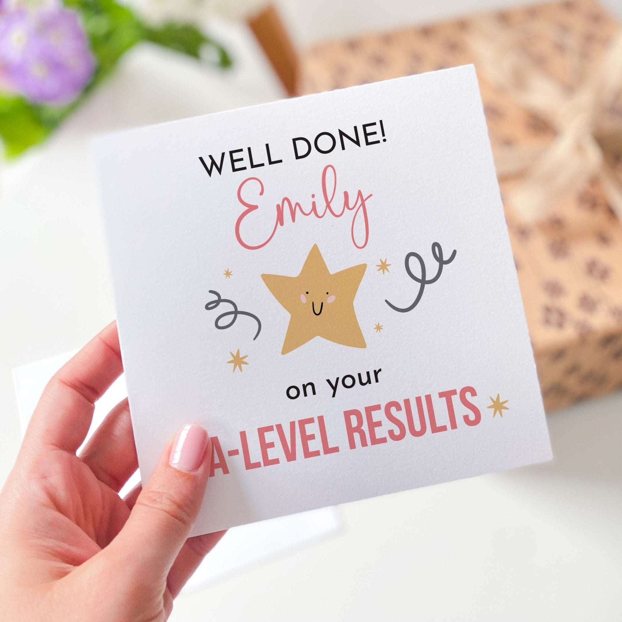 Well Done On Your A Level Results Card Congratulations Card With Name ...