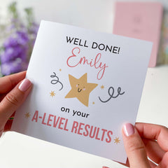 Well Done On Your A Level Results Card Congratulations Card With Name Gift Card For Her Him Greeting Card For Exam Results Day Son Daughter