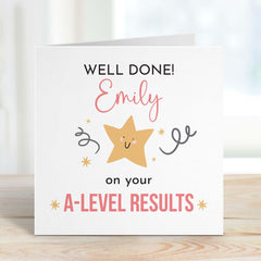 Well Done On Your A Level Results Card Congratulations Card With Name Gift Card For Her Him Greeting Card For Exam Results Day Son Daughter