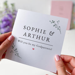 Will You Be My Godparents Card Personalised with Names – Elegant Proposal Card for Godmother and Godfather – Baptism or Christening Keepsake