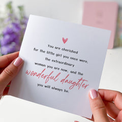 Wonderful Daughter Birthday Card Poem To A Special Daughter An Amazing Daughter Card For Her Daughter Emotional Card Daughter's Gift Card