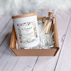 Wonderful Mum Scented Soy Wax Vegan Candle With Your Own Text Gift For Grandma Nanny Nana Mummy
