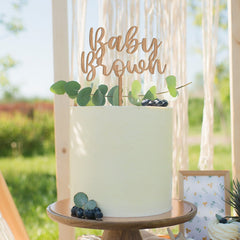 Wooden Baby Shower Cake Topper with Last Name Personalised Welcome Baby Party Décor Baby Girl Baby Boy Oh Baby