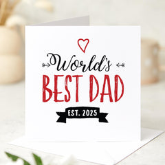 Worlds Best Dad Grandpa Stepdad Personalised Card Established Date Gift for Father’s Day Birthday New Dad or Grandfather